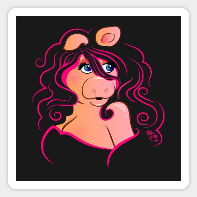 Electric Diva- Hot pink Sticker by Toni Tees